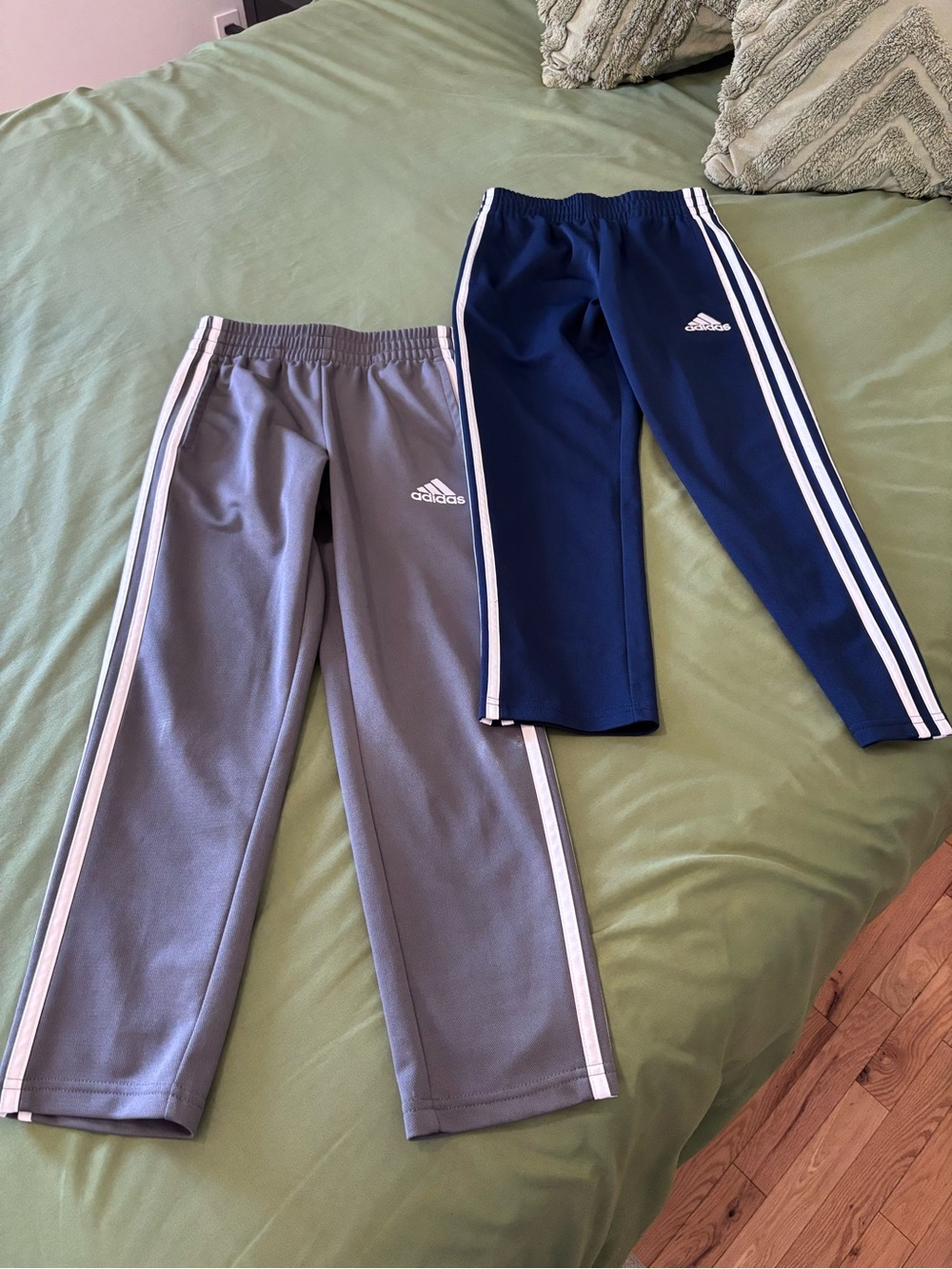 adidas Kids' Track Pants - Gray and Navy